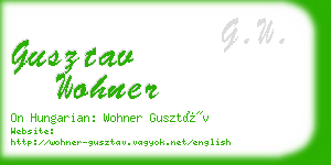 gusztav wohner business card